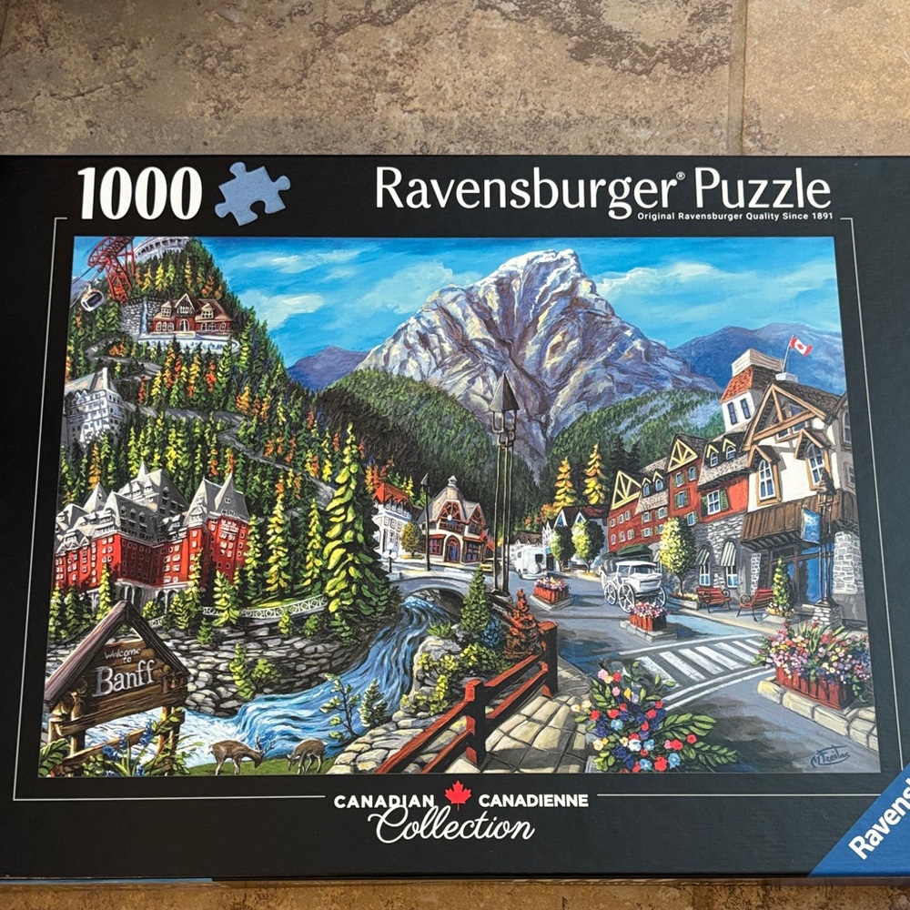 NWT Ravensburger 1000 piece puzzle, Welcome to Banff. Sealed in box.